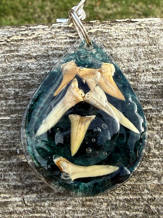 Blue Shark-Tooth Keychain